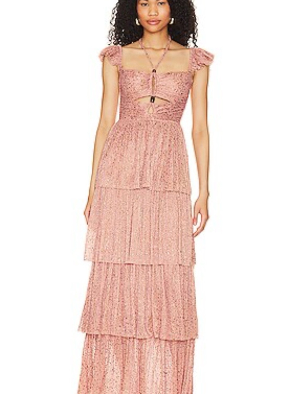 Sabina Musayev Tiered Ruffle Maxi Dress in Dusty Rose - Picture 3 of 6